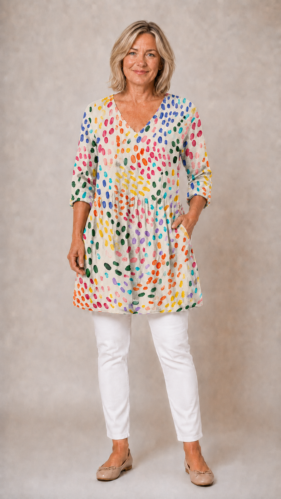 Everlee | Long Blouse with V-Neck