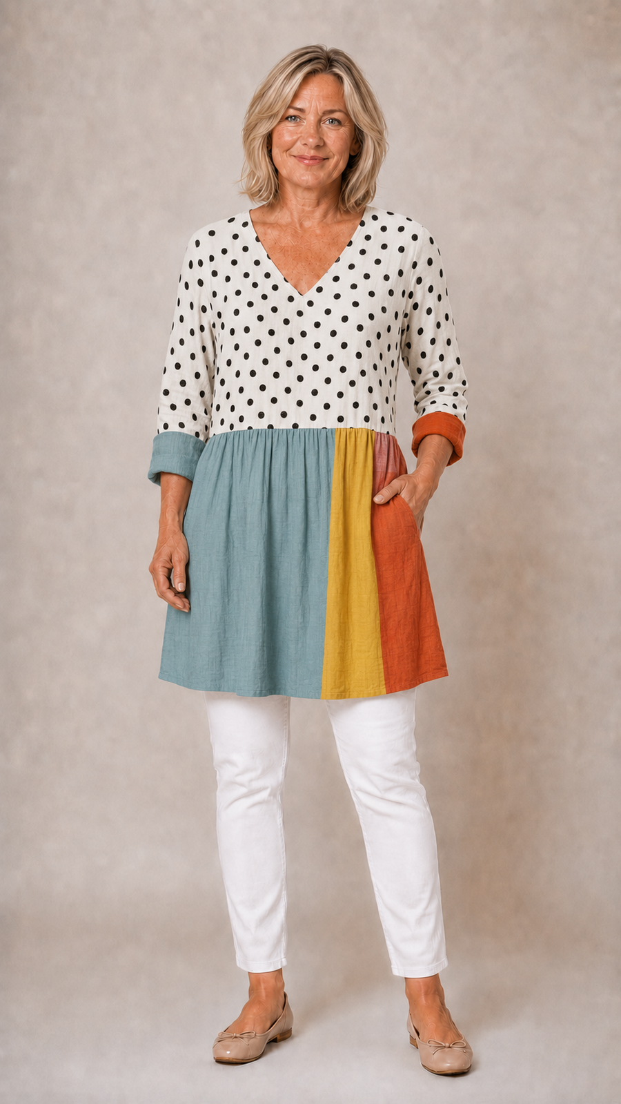 Jacqueline | Long Blouse with V-Neck