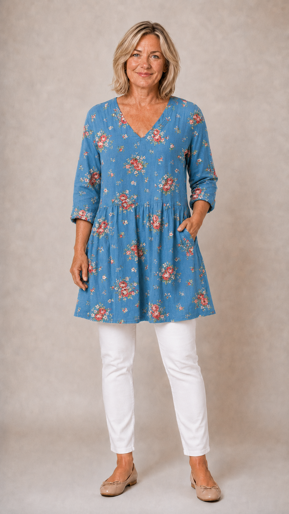 Lucia | Long Blouse with V-Neck