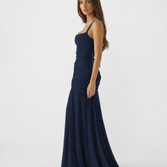 Enie Draped Square-Neck Maxi Dress detail