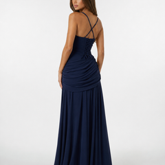 Enie Draped Square-Neck Maxi Dress detail
