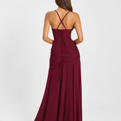 Enie Draped Square-Neck Maxi Dress detail
