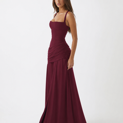 Enie Draped Square-Neck Maxi Dress detail