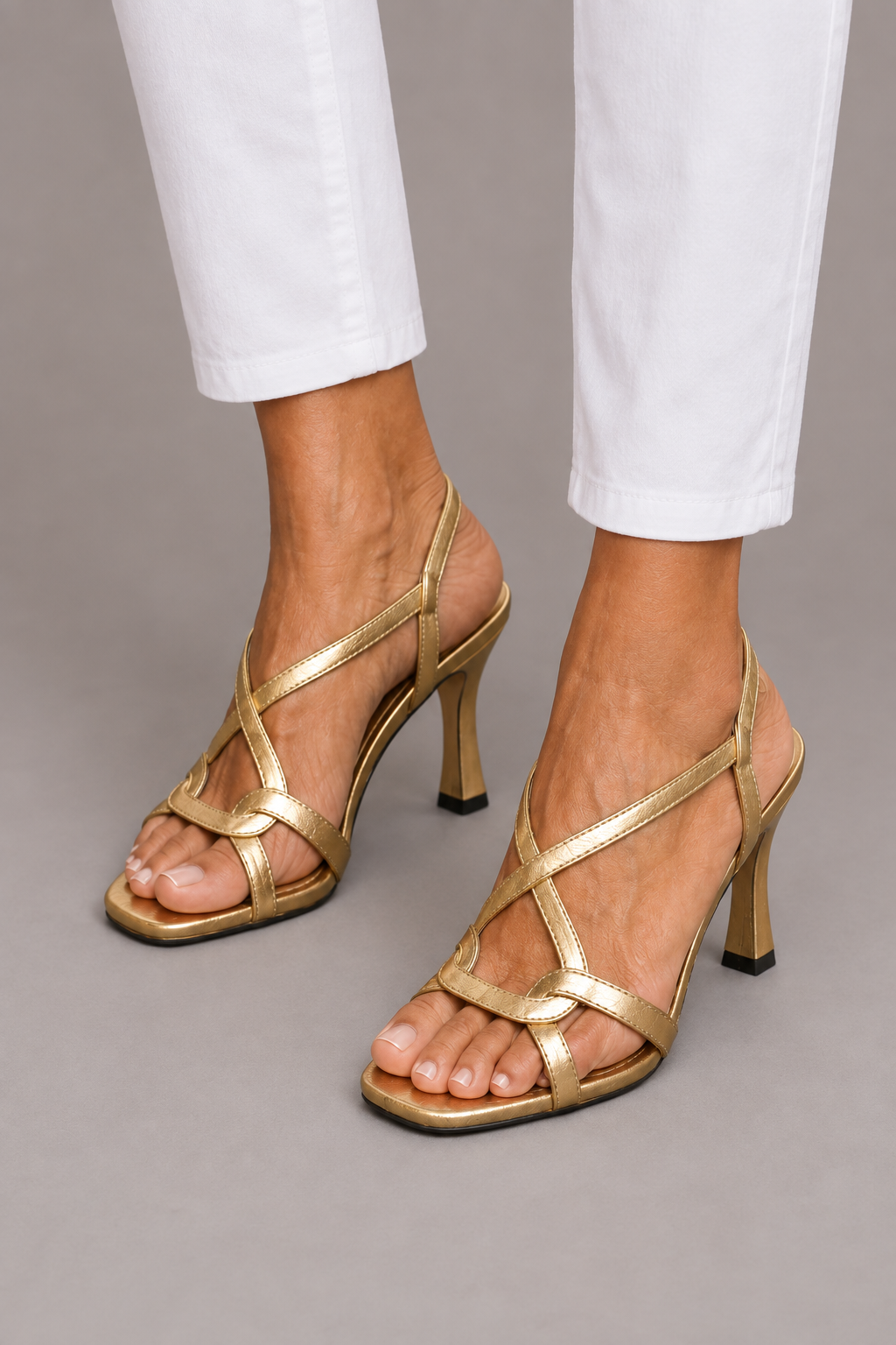 Elisabetta Elegant Golden Heeled Sandals