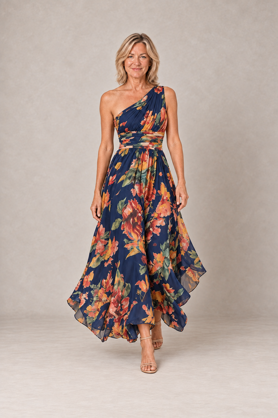 Celeste | One-Shoulder Floral Maxi