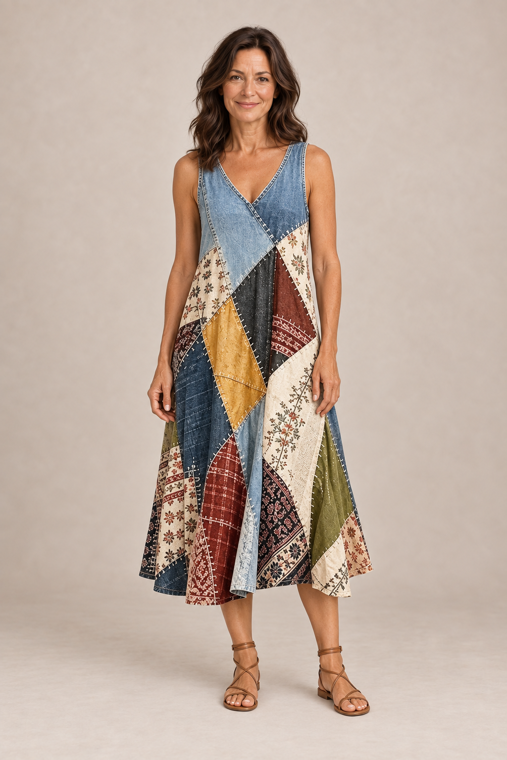 Margot | Vintage Print Midi Dress