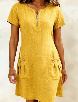 Lina midi dress in yellow