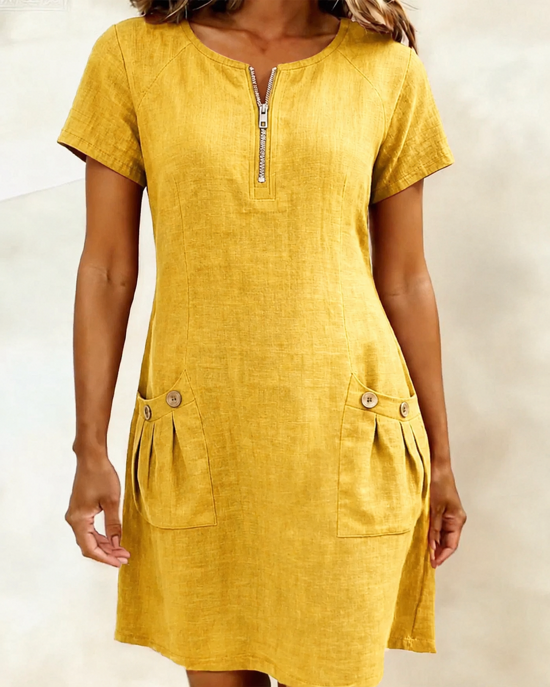 Lina midi dress in yellow