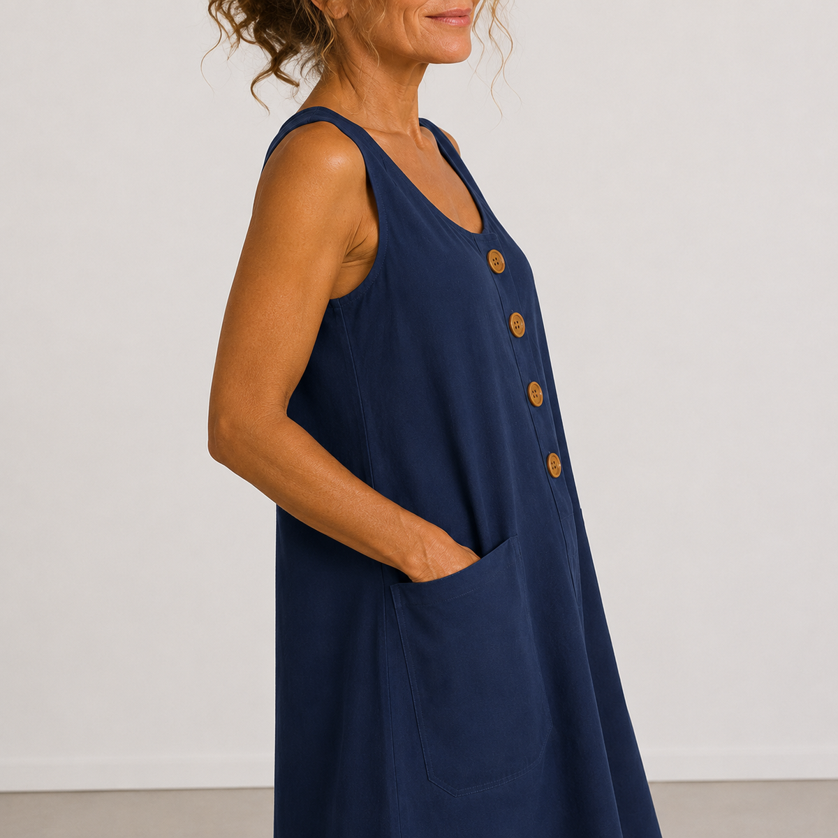 Macey Cotton Linen Summer Dress - lifestyle detail