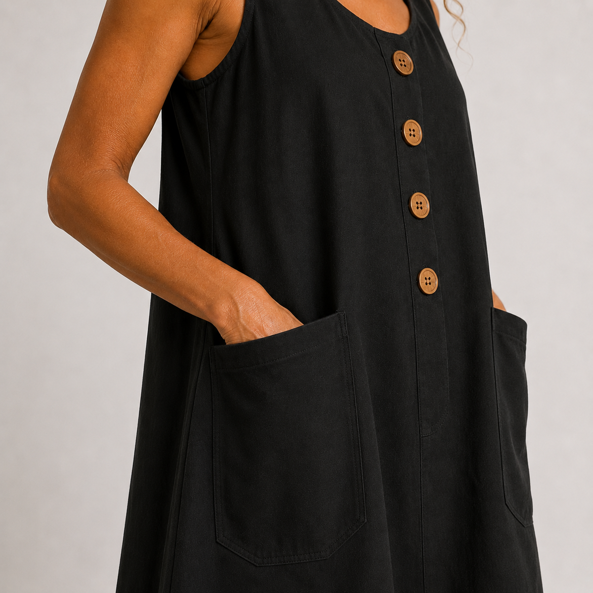 Macey Cotton Linen Summer Dress - lifestyle detail