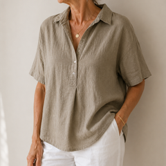 Sonja comfortable collared blouse, lifestyle image