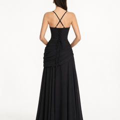 Enie Draped Square-Neck Maxi Dress lifestyle