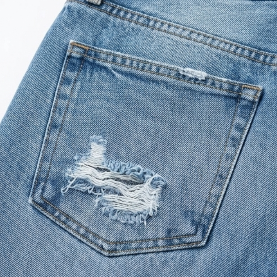 Women's cropped straight leg jeans, additional view.