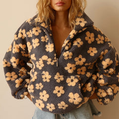 Sofia Floral Zip Sweater - Yellow