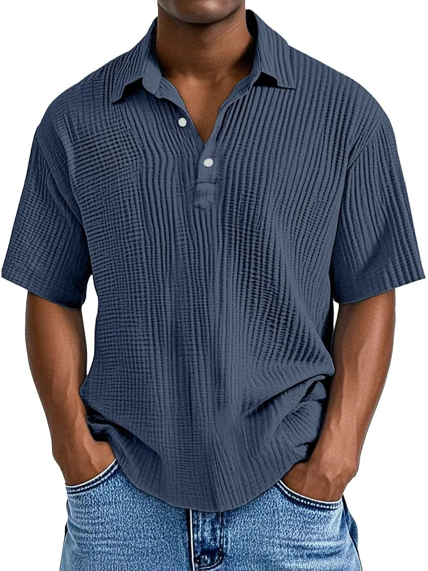 Julian Retro Summer Shirt - Navy