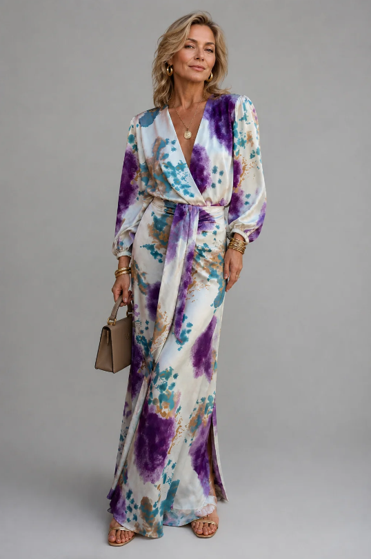 Marlene | V-Neck Midi Wrap Dress with Belt