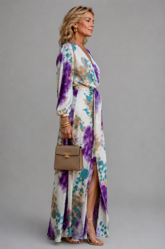 Marlene | V-Neck Midi Wrap Dress with Belt