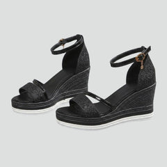 Women's slip-on sandals with a cushioned footbed and low platform sole