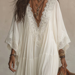 Celeste dress natural vertical pleats detail