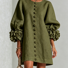 Rosalie Button-Down Mini Dress - Olive