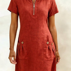 Lina midi dress in red