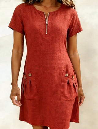 Lina midi dress in red