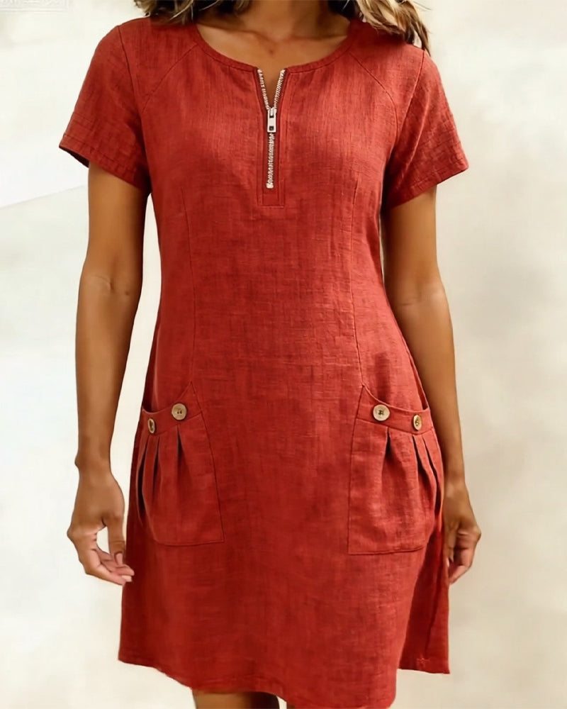 Lina midi dress in red