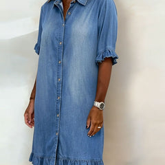 Dana denim dress, blue, detail view