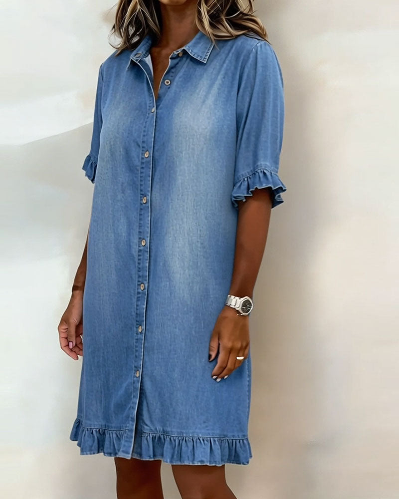 Dana denim dress, blue, detail view