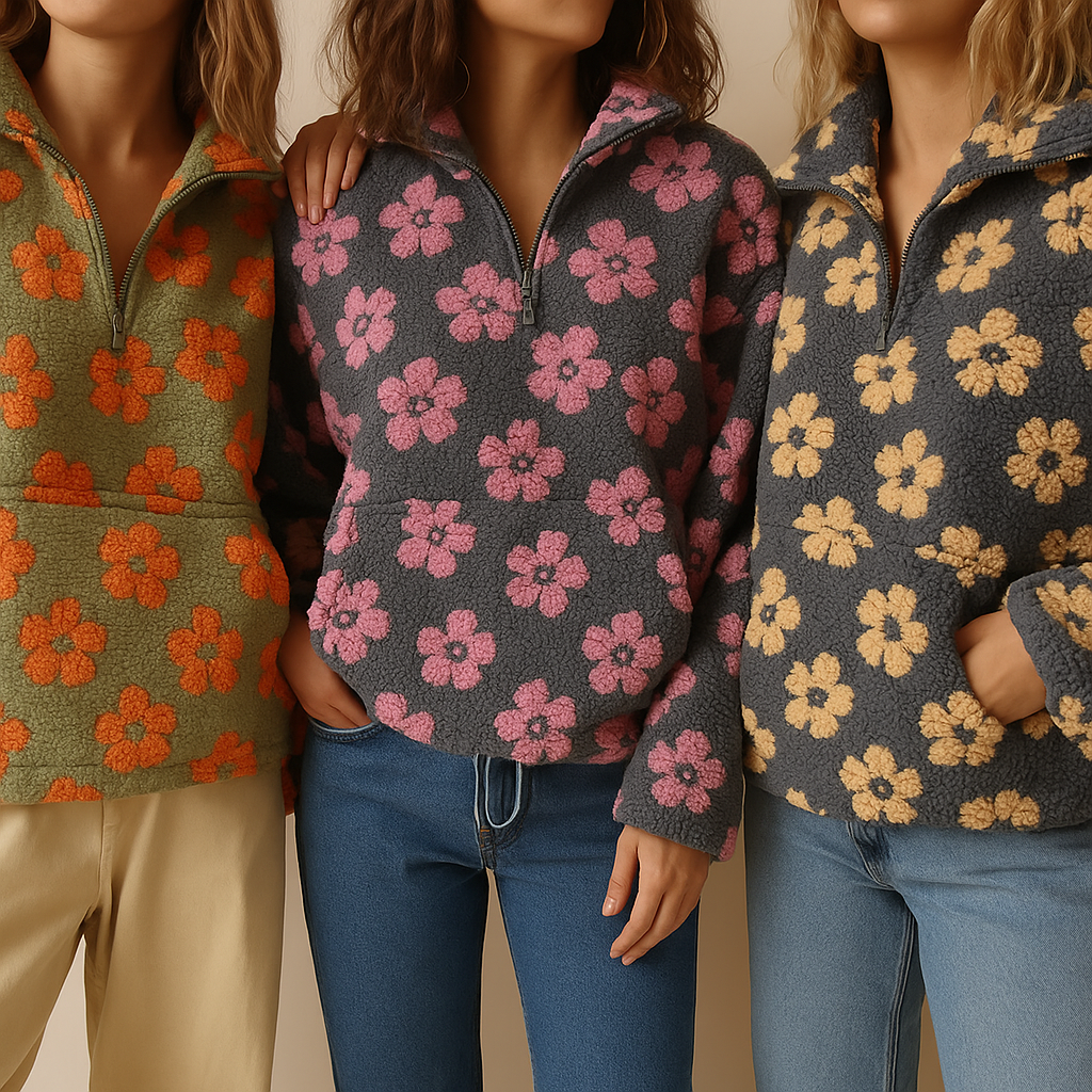 Sofia Floral Zip Sweater - all three colors
