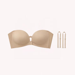 Vera Strapless Front-Closure Bra - Nude