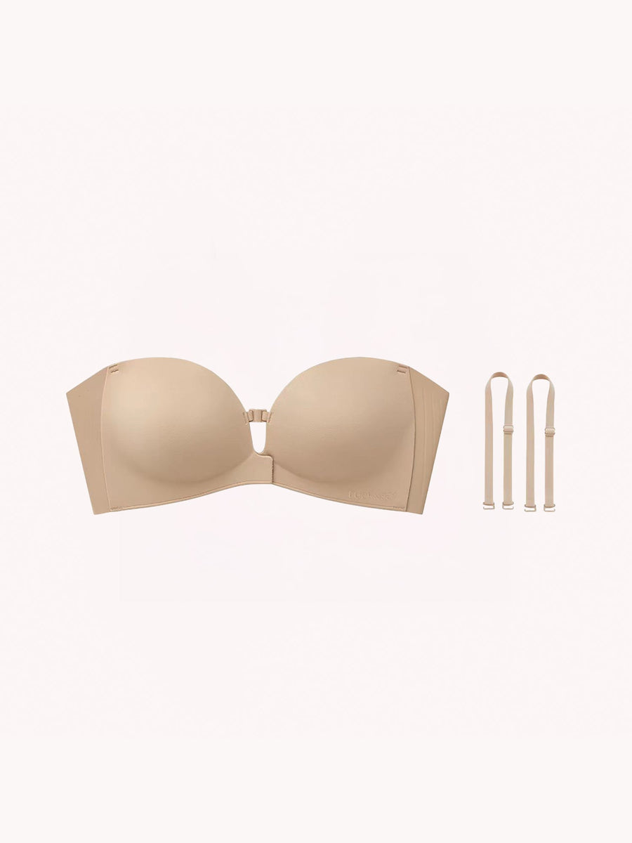 Vera Strapless Front-Closure Bra - Nude