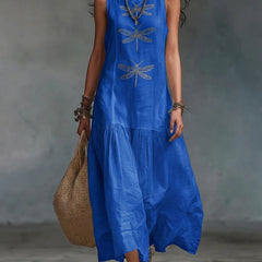 Geneva Sleeveless Maxi Dress - Blue