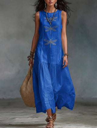 Geneva Sleeveless Maxi Dress - Blue