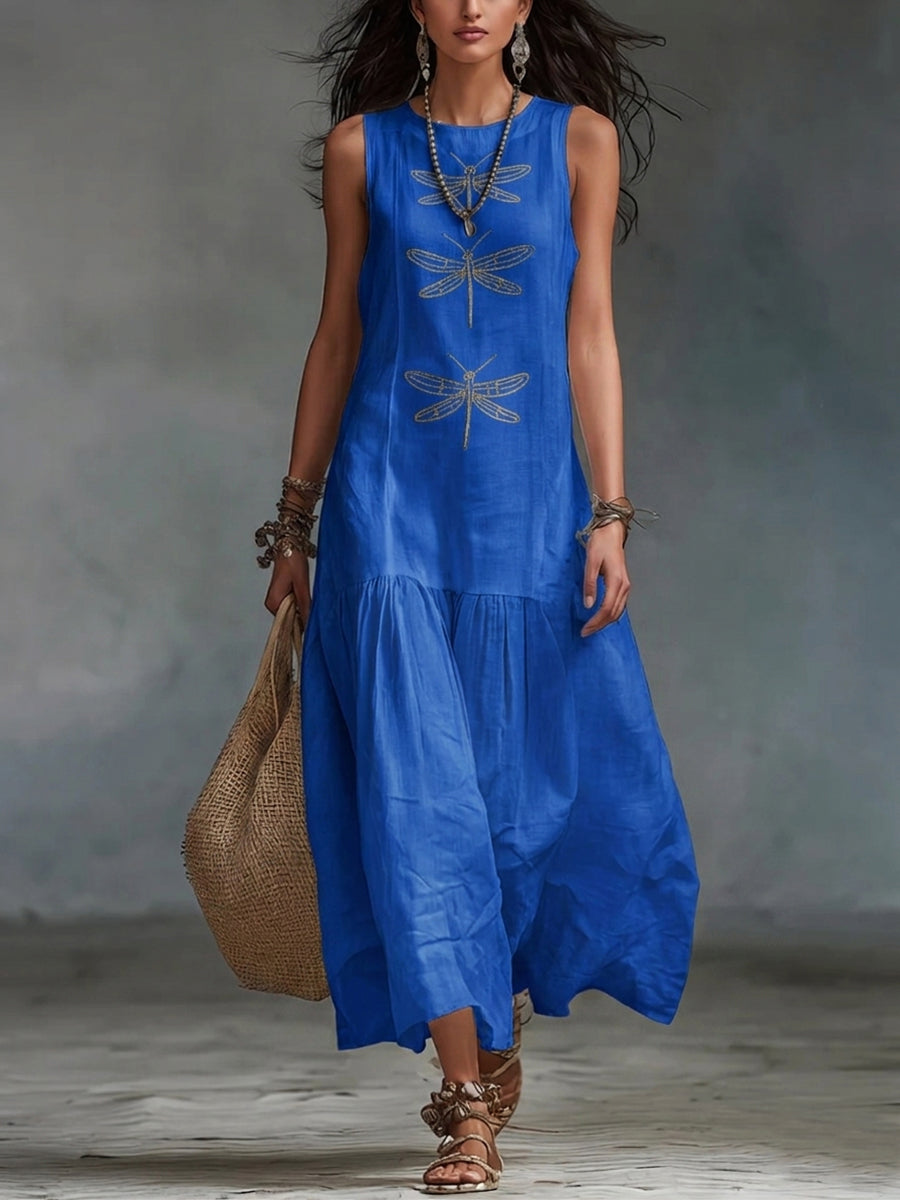 Geneva Sleeveless Maxi Dress - Blue