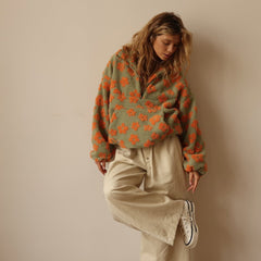 Sofia Floral Zip Sweater lifestyle shot