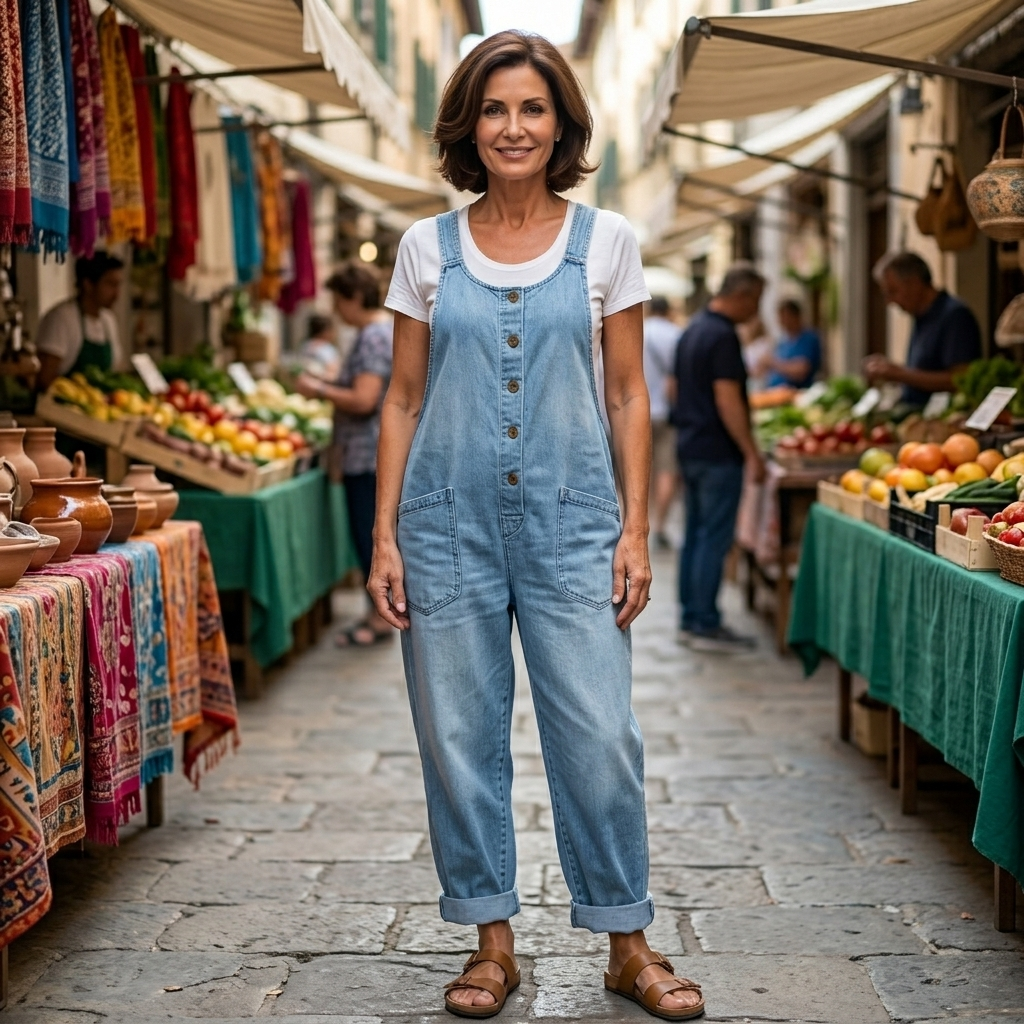 Saylor Vintage Washed Denim Overalls