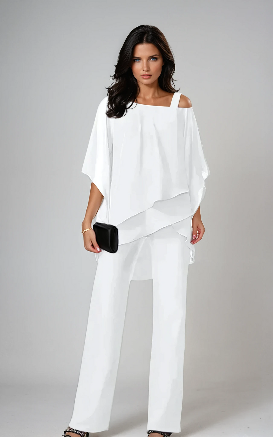 Mariella Two-Piece Layered Set - White