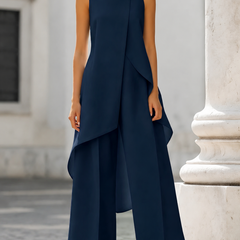 Catalina comfortable wide-leg jumpsuit in navy