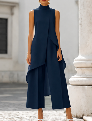 Catalina comfortable wide-leg jumpsuit in navy