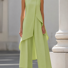 Catalina comfortable wide-leg jumpsuit in sage green