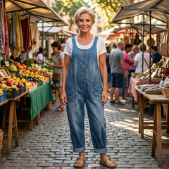 Saylor Vintage Washed Denim Overalls