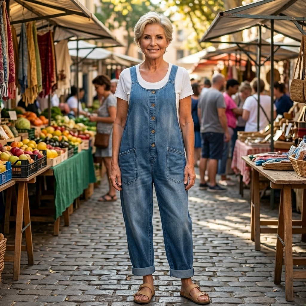 Saylor Vintage Washed Denim Overalls